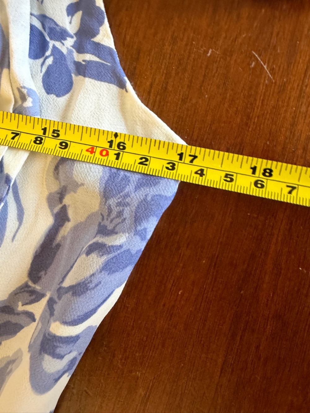 Reformation Cream Maxi Dress with Blue Floral Print and Tie Shoulders - Picture 11 of 14